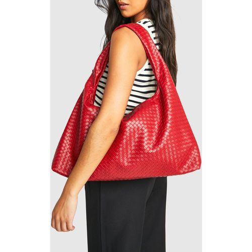 Bolso Tote Oversize De Tela, Rojo - boohoo - Modalova