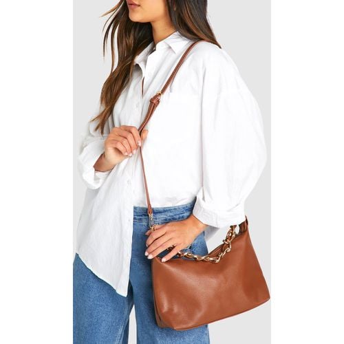 Bolso De Hombro De Cuero Sintético Con Cadena - boohoo - Modalova