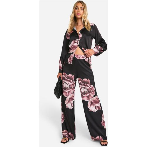 Pantalón De Pernera Ancha Con Estampado De Flores Grandes - boohoo - Modalova