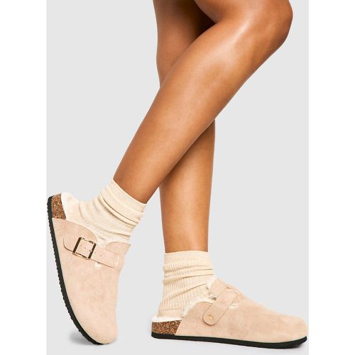 Slip On Cosy Mules, Beige - boohoo - Modalova