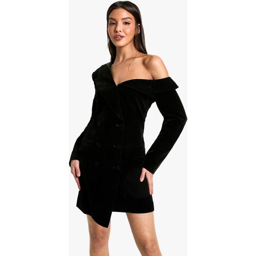 Vestido Mini De Terciopelo Con Escote Barco - boohoo - Modalova