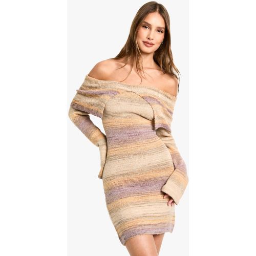 Vestido Jersey De Rayas Con Escote Bardot - boohoo - Modalova