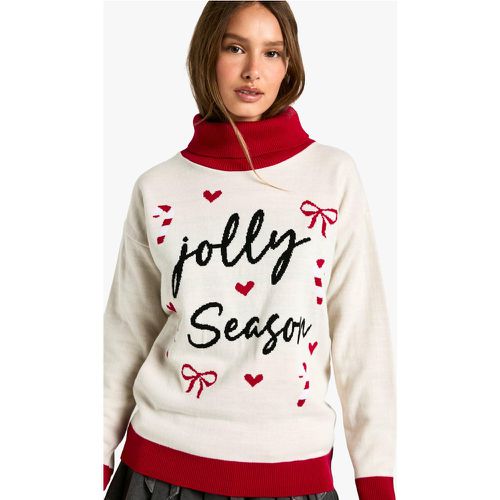 Jersey Navideño Con Cuello Vuelto Y Estampado Jolly Season - boohoo - Modalova