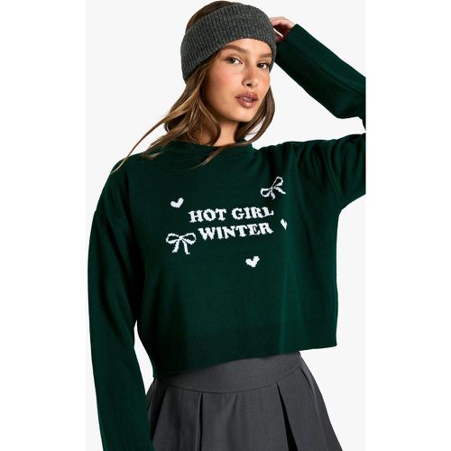 Maglione natalizio corto invernale Hot Girl - boohoo - Modalova