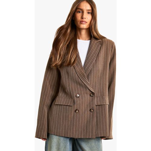 Blazer a monopetto oversize a righe verticali - boohoo - Modalova