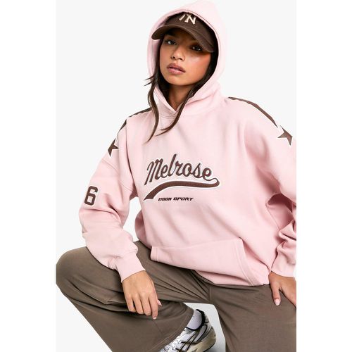 Felpa oversize con slogan Dgsn Sport Melrose e cappuccio - boohoo - Modalova