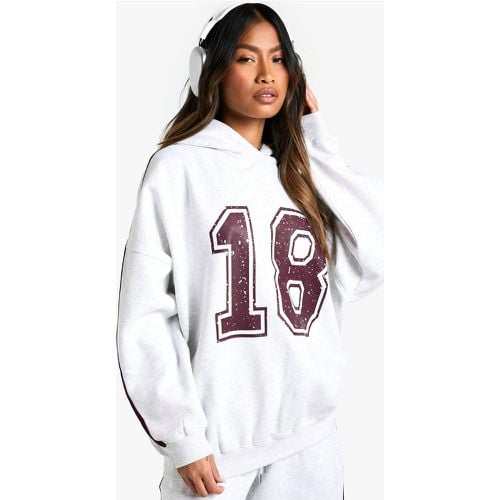 Sudadera Oversize Con Capucha Y Estampado De Rayas Laterales - boohoo - Modalova