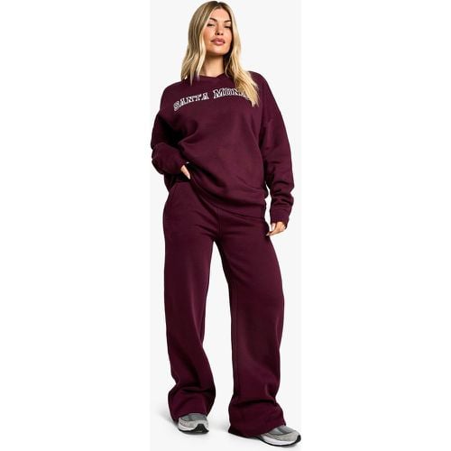 Pantaloni tuta dritti bordeaux - boohoo - Modalova