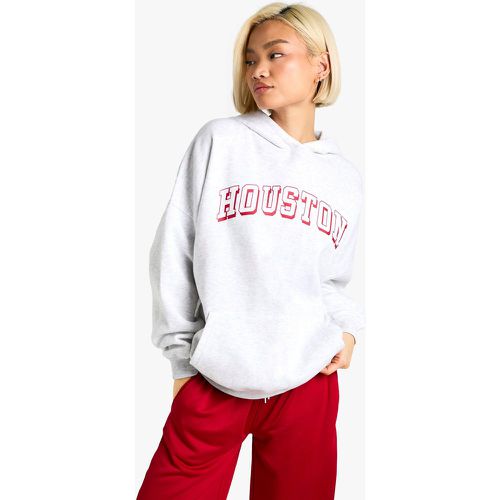 Sudadera Oversize Con Capucha Y Eslogan De Houston - boohoo - Modalova