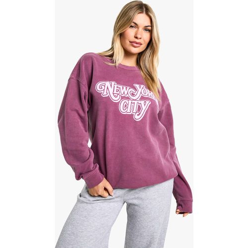 Sudadera Oversize Con Estampado De New York City - boohoo - Modalova