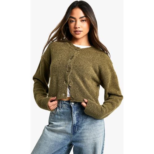 Cárdigan Tall De Tejido Bouclé Con Cuello Alto - boohoo - Modalova