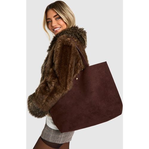 Bolso Tote De Ante Sintético - boohoo - Modalova