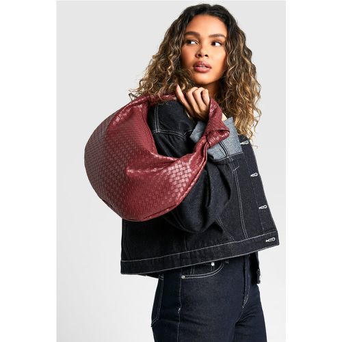 Borsa a spalla oversize con tracolla in tessuto annodato - boohoo - Modalova