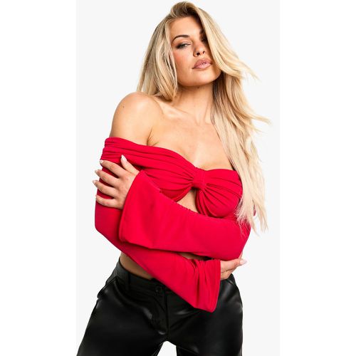 Top Ceñido Con Nudo Y Escote Halter - boohoo - Modalova