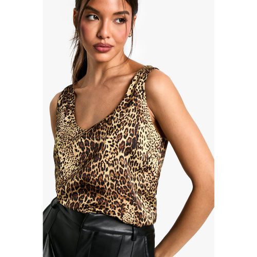 Camisola De Raso Con Estampado De Leopardo - boohoo - Modalova