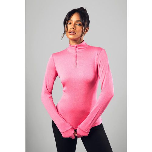 Top sportivo comodo Dsgn Studio Sport in mélange con zip corta - boohoo - Modalova