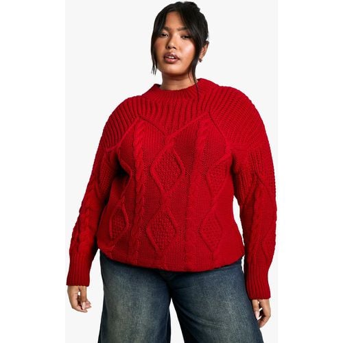 Maglione Plus Size oversize in maglia intrecciata - boohoo - Modalova