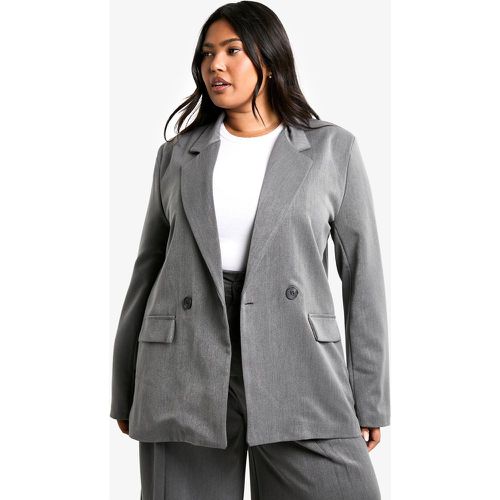 Blazer Plus Size oversize sartoriale in mélange - boohoo - Modalova