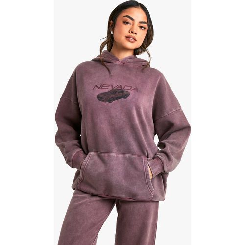 Sudadera Oversize Con Capucha Y Estampado Gráfico De Coche Nevada - boohoo - Modalova