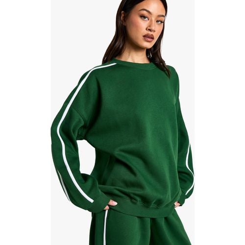 Felpa Tall oversize con righe laterali - boohoo - Modalova