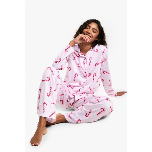 Pijama Tall Con Estampado De Bastones De Caramelo - boohoo - Modalova