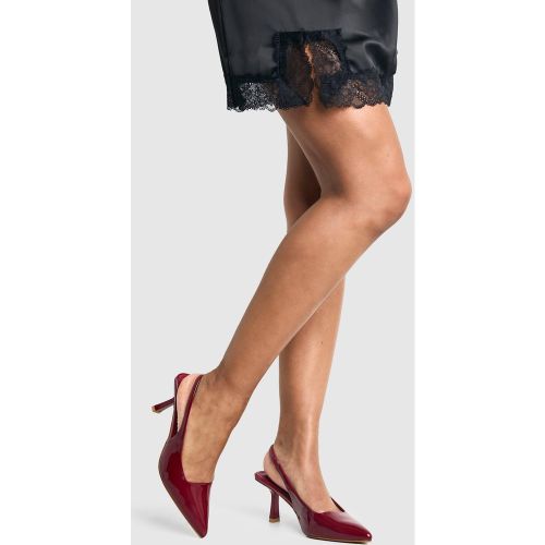 Zapatos De Salón Con Tacón De Aguja Bajo Y Talón Descubierto - boohoo - Modalova
