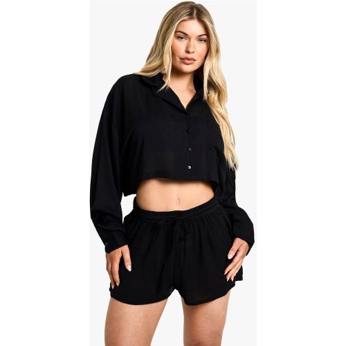 Camisa Crop De Manga Larga Essentials Para La Playa - boohoo - Modalova