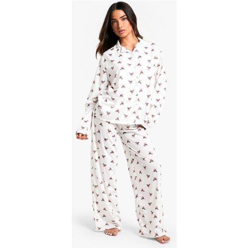 Pijama Petite Con Estampado De Muérdago - boohoo - Modalova