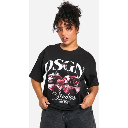 Camiseta Plus Oversize Dsgn Con Estampado Cherry Disco Ball - boohoo - Modalova