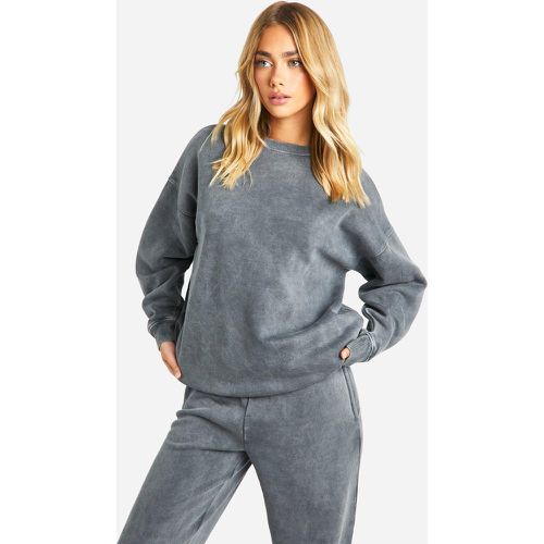 Sudadera Oversize Teñida, Gris - boohoo - Modalova