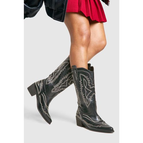 Botas Camperas Estilo Western Con Costuras En Contraste - boohoo - Modalova