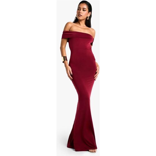 Off Shoulder Ruched Back Slinky Maxi Dress - boohoo - Modalova