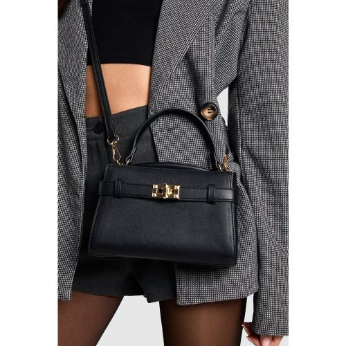 Bolso Mini Con Hebilla, Negro - boohoo - Modalova