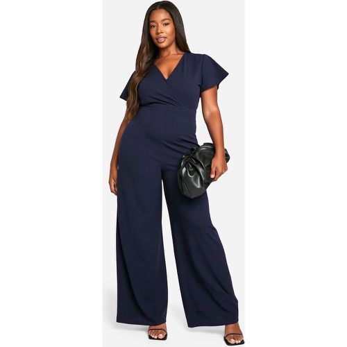 Plus Wrap Over Wide Leg Jumpsuit - boohoo - Modalova