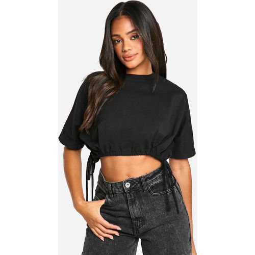 Camiseta Crop Fruncida Con Atadura Lateral - boohoo - Modalova