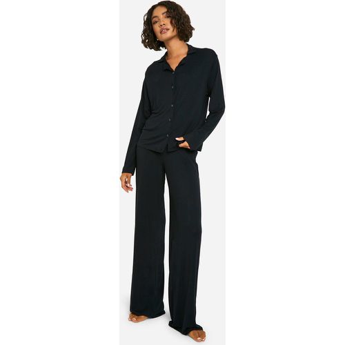 Pijama Tall De Manga Larga, Negro - boohoo - Modalova