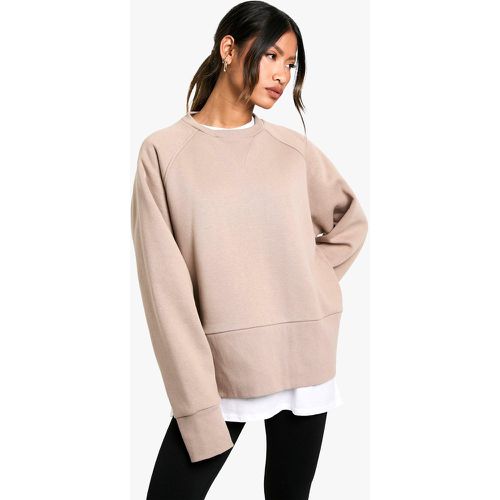 Sudadera Oversize De Canalé Con Puños Y Bajo Pronunciados - boohoo - Modalova