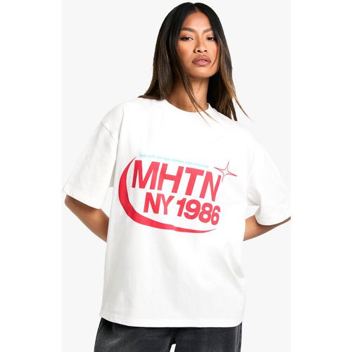 T-SHIRT SOHO OVERSIZE, Bianco - boohoo - Modalova