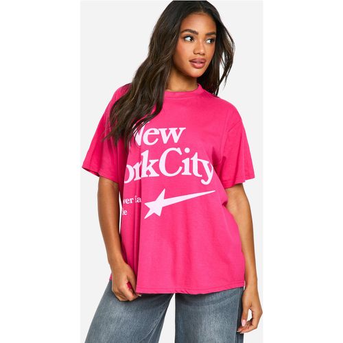 Camiseta Oversize Con Estampado Gráfico De New York City - boohoo - Modalova