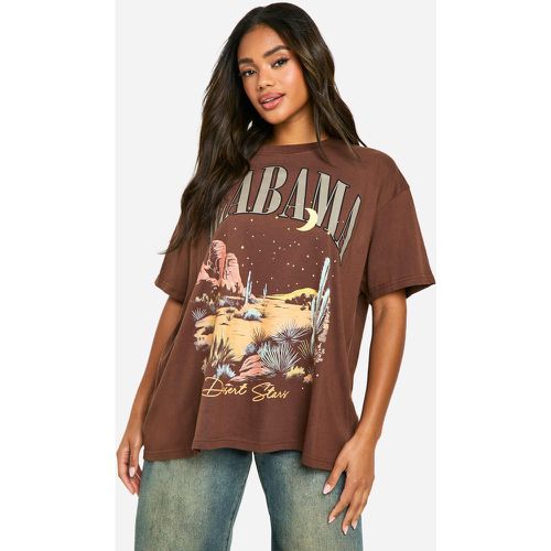 Camiseta Oversize Con Estampado Gráfico De Alabama - boohoo - Modalova