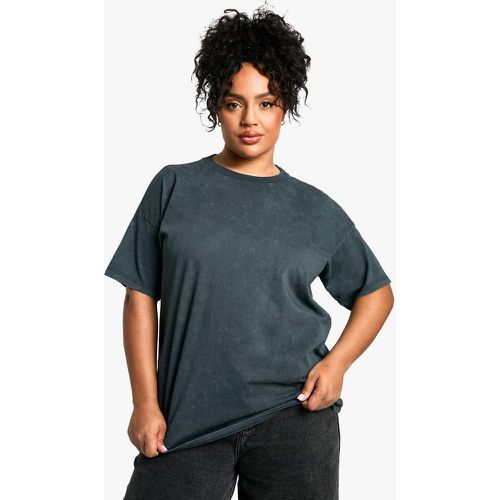 T-shirt Plus Size oversize slavata color antracite - boohoo - Modalova