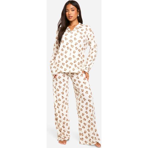 Pijama Petite De Manga Larga Con Estampado De Oso - boohoo - Modalova