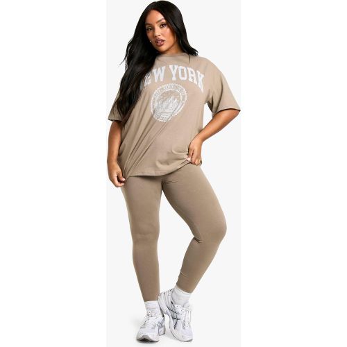 Conjunto Plus De Leggings Oversize Con Estampado Gráfico De New York - boohoo - Modalova