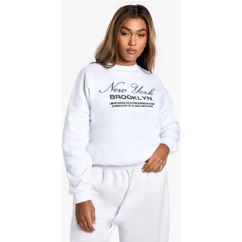 Sudadera Plus Oversize Con Bordado De New York - boohoo - Modalova