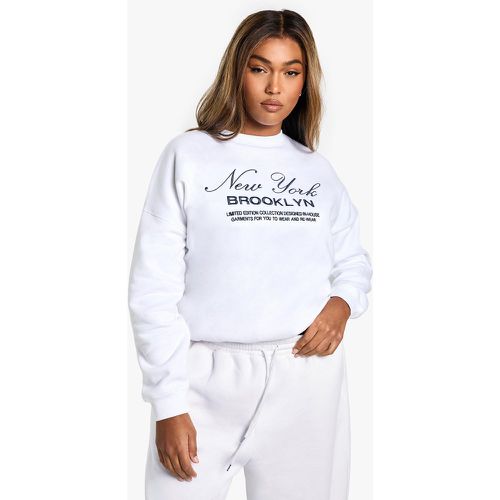 Felpa Plus Size oversize con ricamo New York - boohoo - Modalova