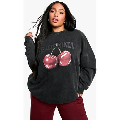 Sudadera Plus Oversize Con Estampado De Cerezas Dsgn Studio - boohoo - Modalova