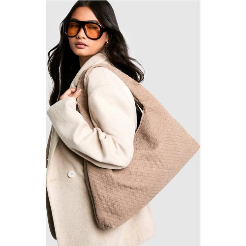 Borsa Tote oversize in scamosciato sintetico - boohoo - Modalova