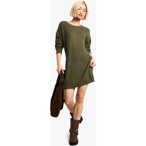 Vestido Jersey Básico Con Cuello De Caja - boohoo - Modalova