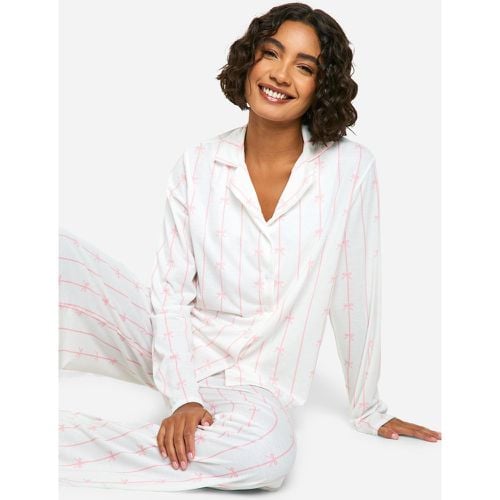 Pijama Tall De Raya Diplomática Con Lazo - boohoo - Modalova