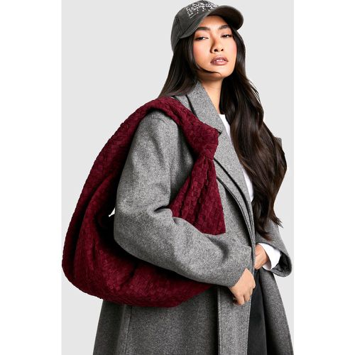 Bolso De Hombro Oversize De Ante Sintético Con Nudo - boohoo - Modalova